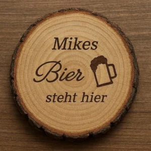 personalisierte baumscheibe mit spruch bier und wunschname