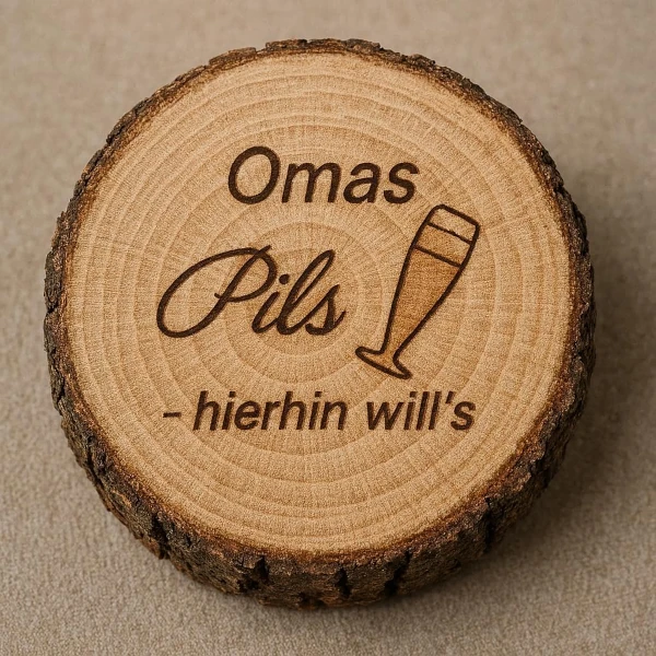 personalisierte baumscheibe mit spruch pils und wunschname