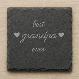 Schiefer Untersetzer mit individuellem Text grandpa